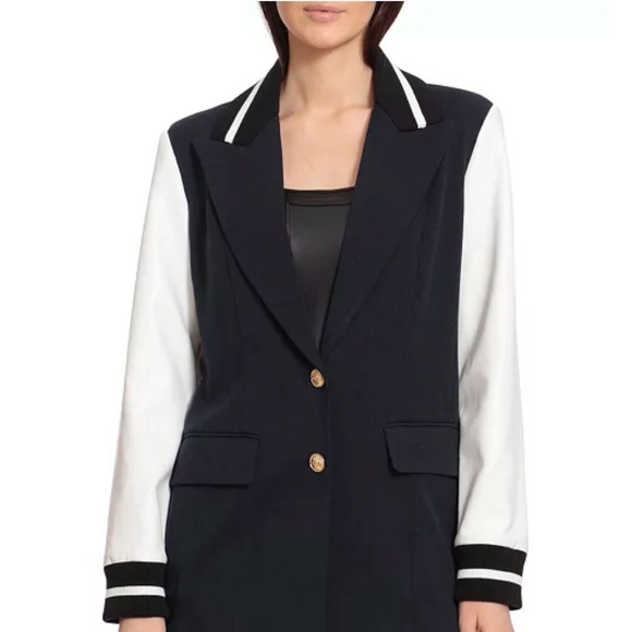 Avec Les Filles Navy and White Blazer